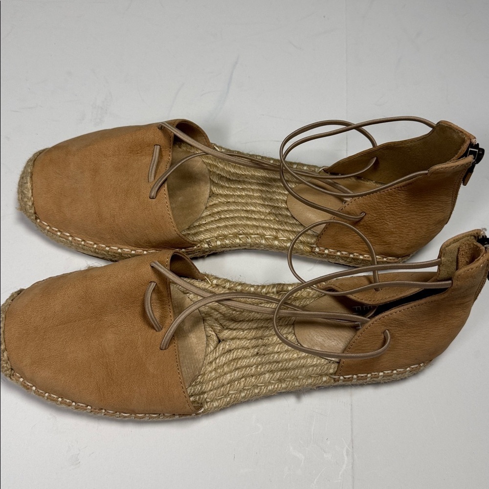 Eileen Fisher Brown Espadrille nubuck leather shoes size 8.5 excellent condition - Picture 4 of 8